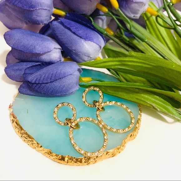 🌹SUGARFIX crystal oval golden drop earring - Picture 6 of 10